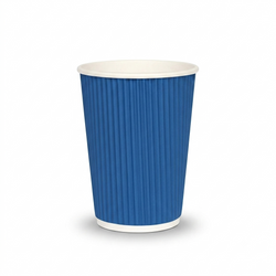 10 Oz Ripple Wall Paper Cups Blue