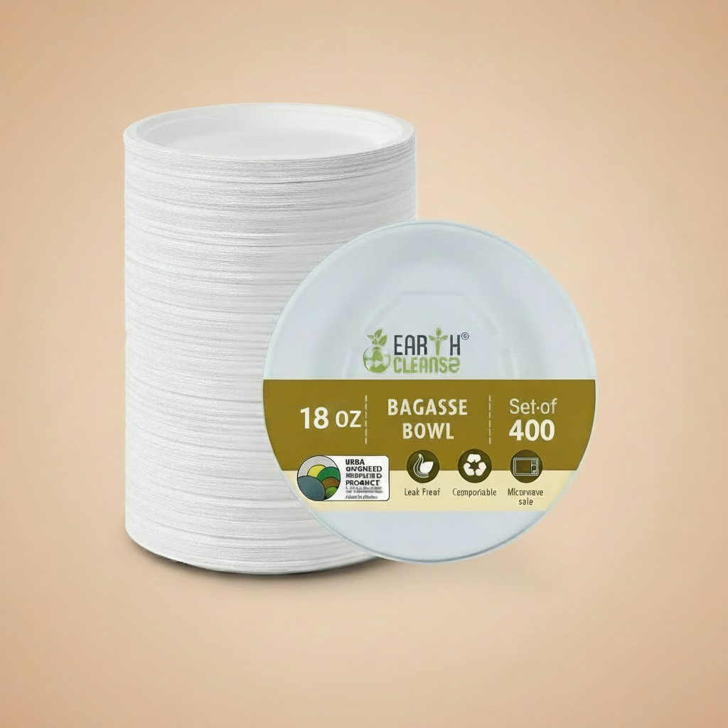 18 Oz Compostable Sugarcane Bagasse Burito Bowls