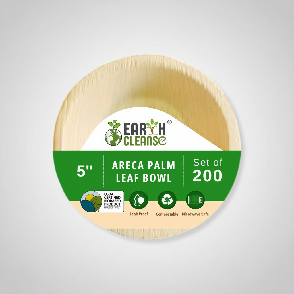 5 inchround Compostable Palm Leaf Bowls