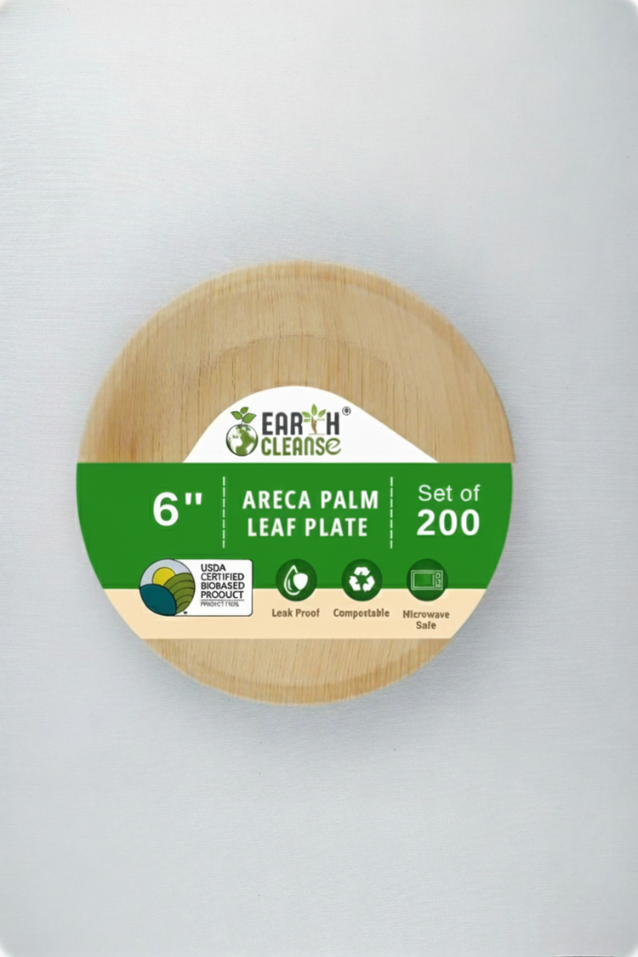 6 inchround Compostable Palm Leaf Plates