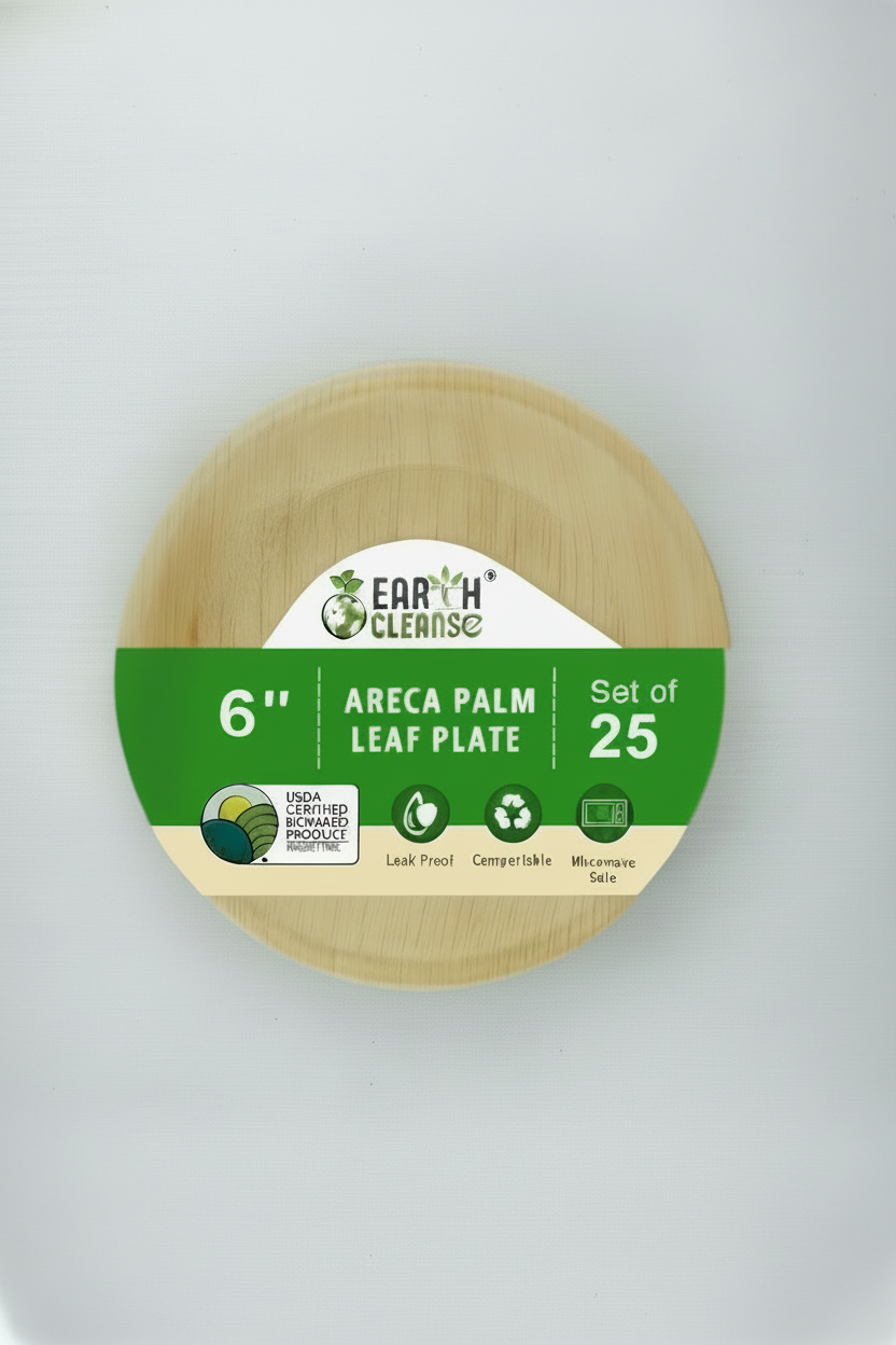 6 inchround Compostable Palm Leaf Plates