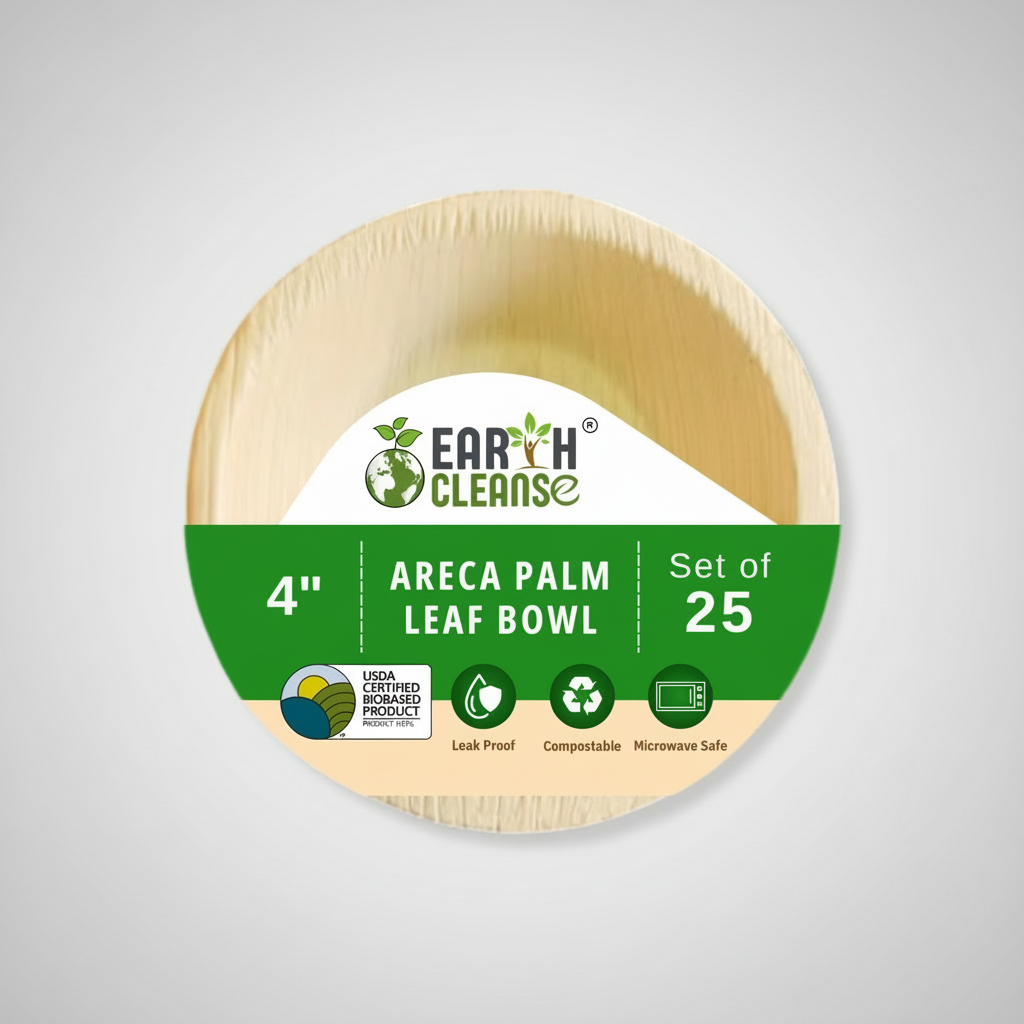 4 inchround Compostable Palm Leaf Bowls