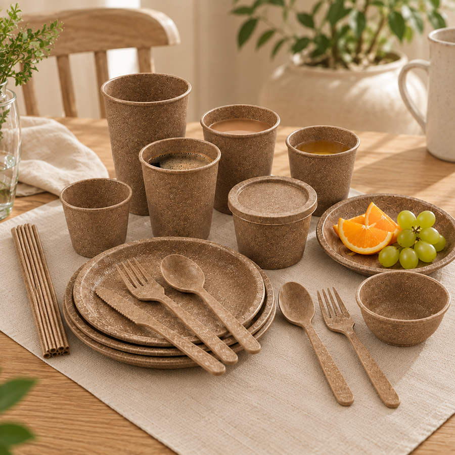 Rice Husk Cups & Dining Accessories