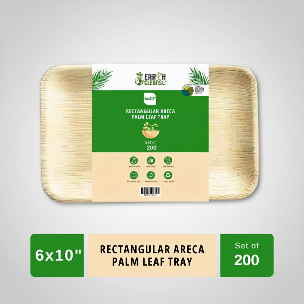 10*6 inchrectangular Compostable Palm Leaf Trays