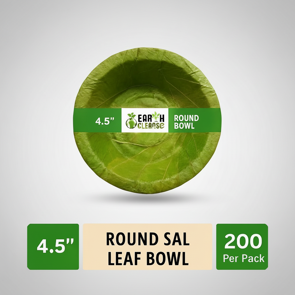 4.5 inch Compostable Round Sal Leaf Bowls