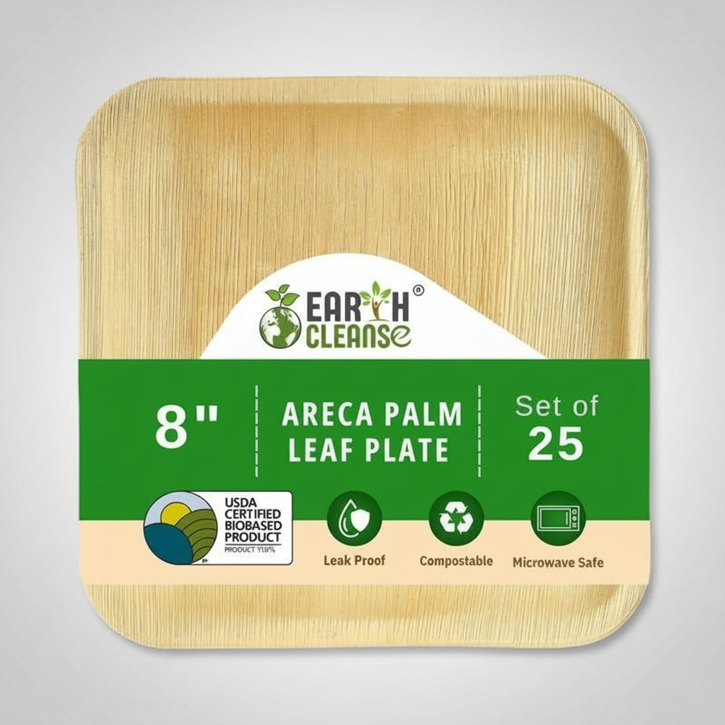 8 inchsquare Compostable Palm Leaf Plates