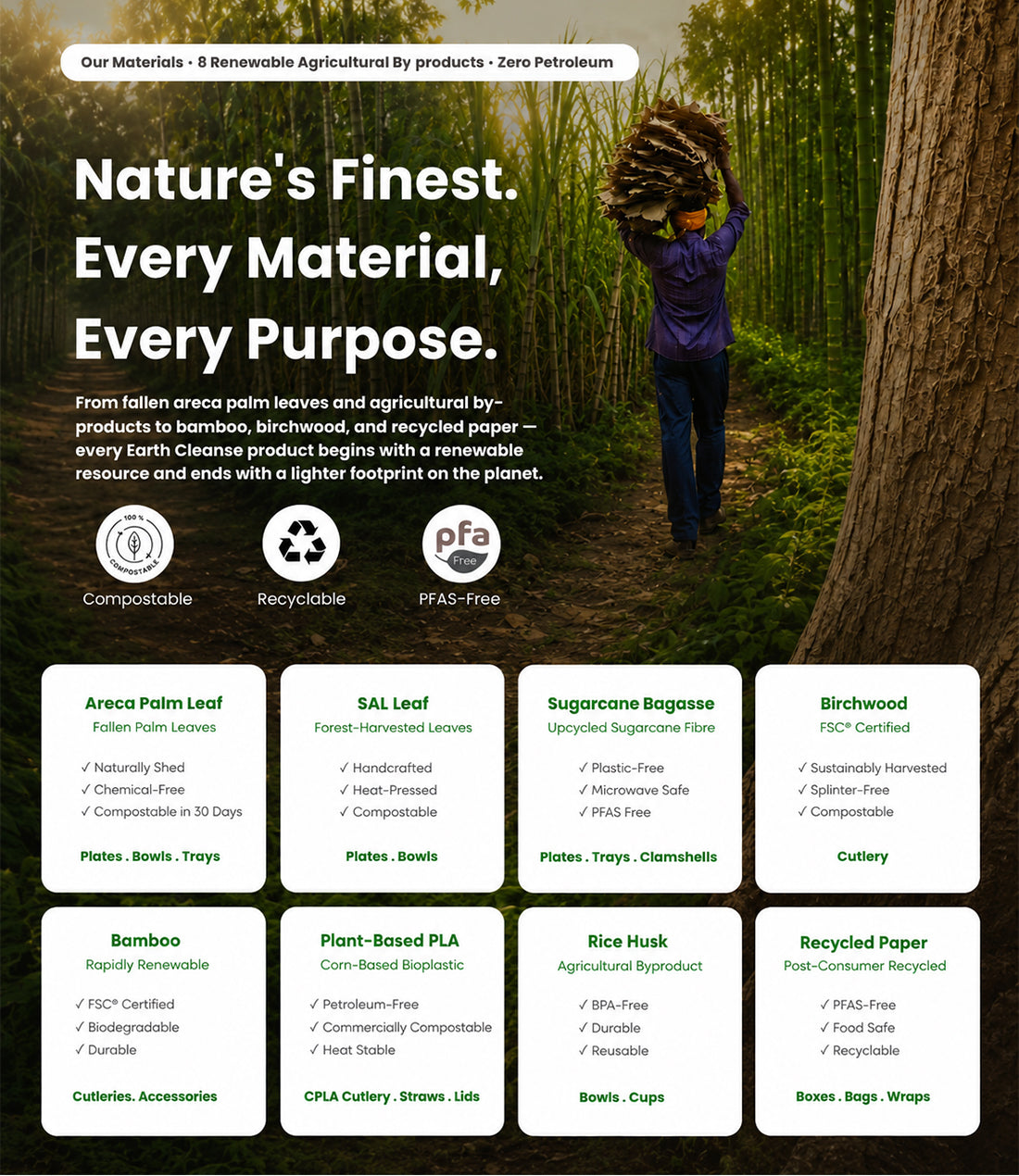 Nature's finest. Every materials, Every purpose.