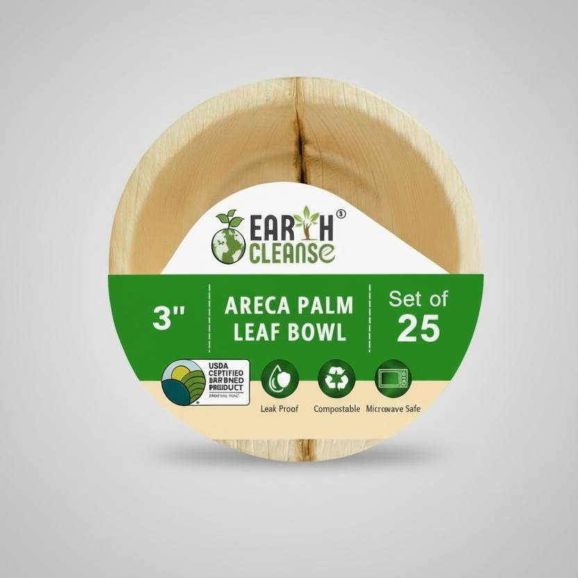 3 inchround Compostable Palm Leaf Bowls