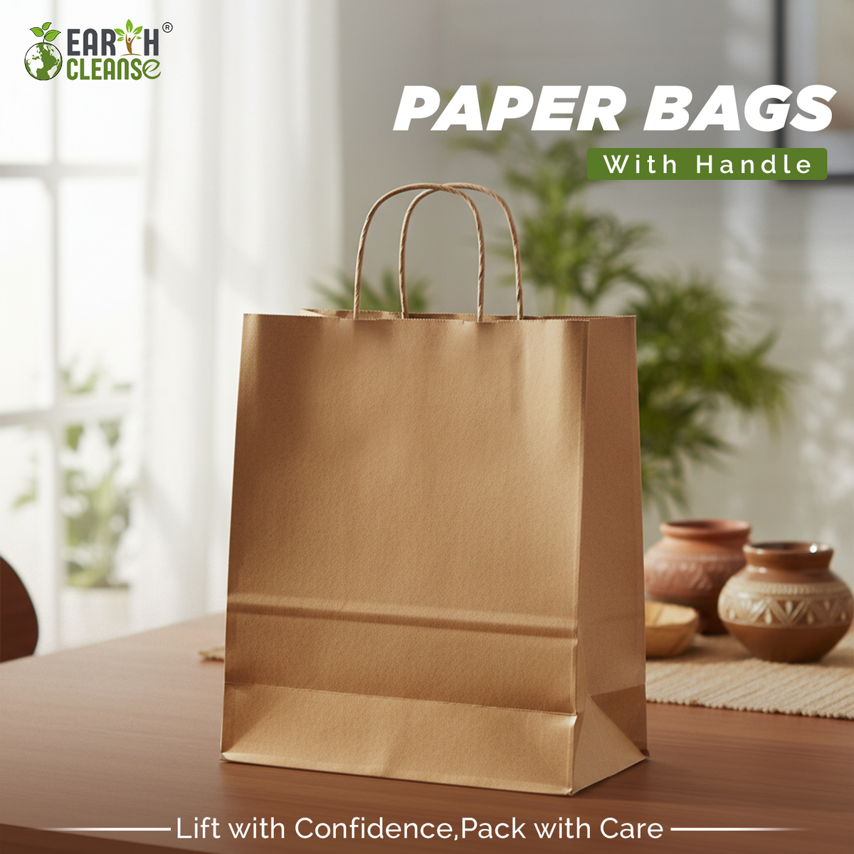 13*7*16.5 Inch Twisted Handle Kraft  Paper Shopping  Bags