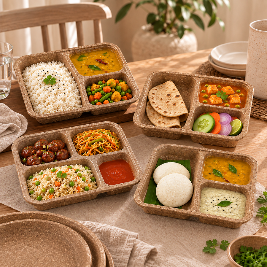 Rice Husk Meal Trays & Compartments