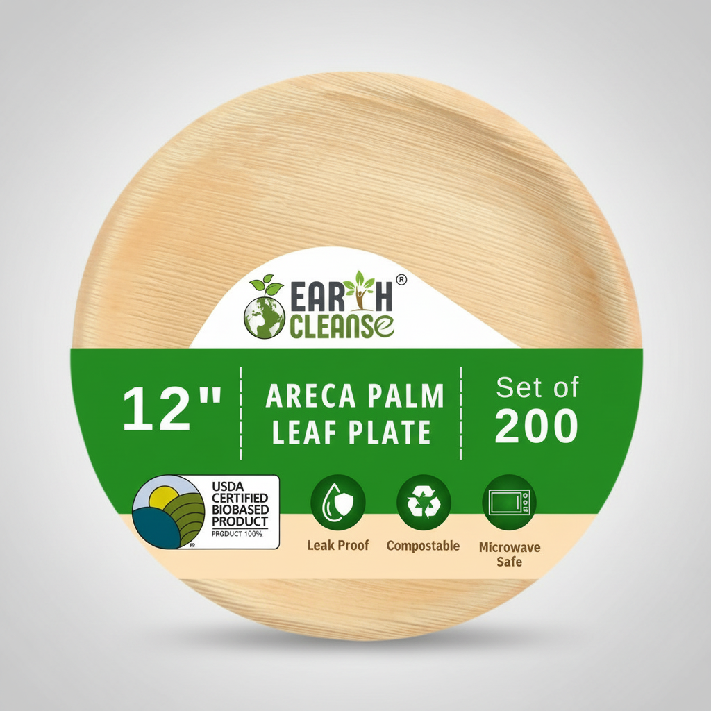 12 inchround Compostable Palm Leaf Plates