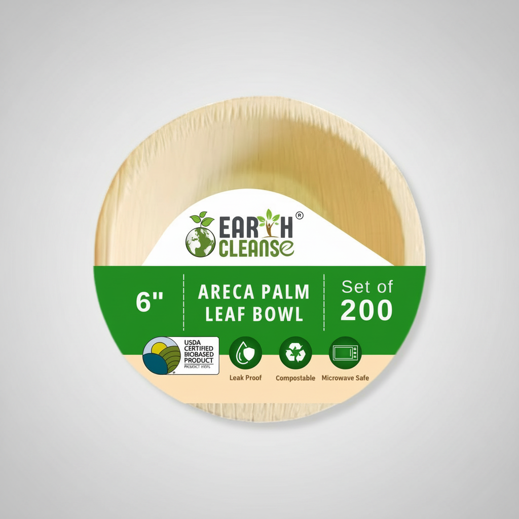 6 inchround Compostable Palm Leaf Bowls
