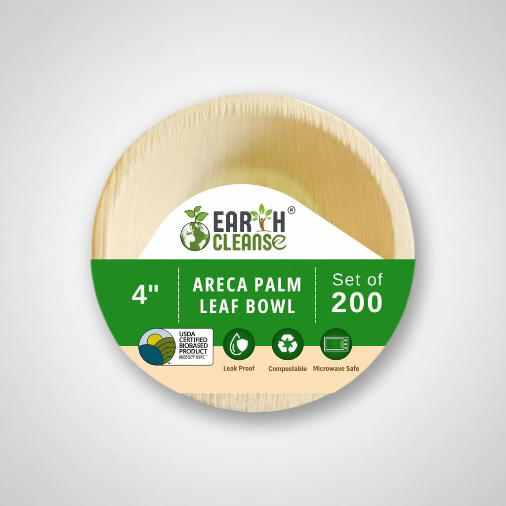 4 inchround Compostable Palm Leaf Bowls