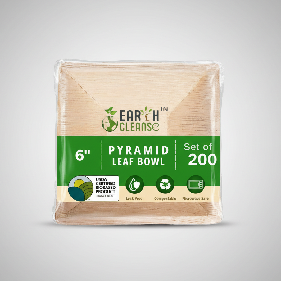 6 inchpyramid Compostable Palm Leaf Bowls