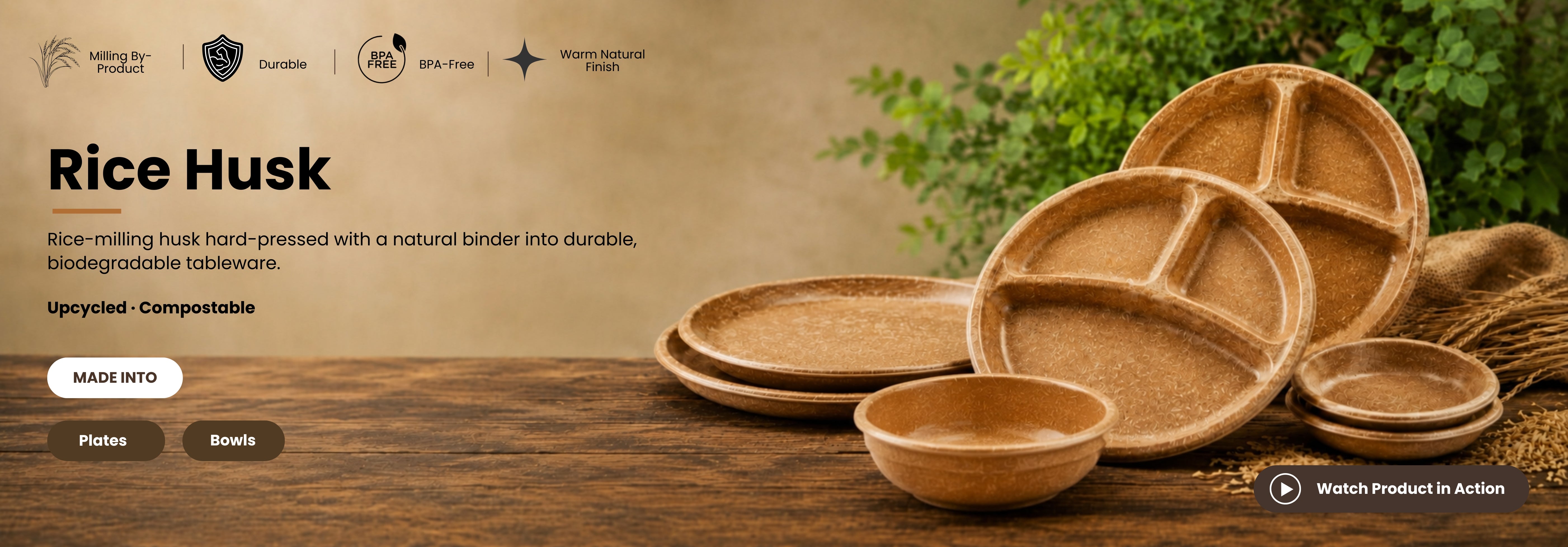 Rice Husk Tableware