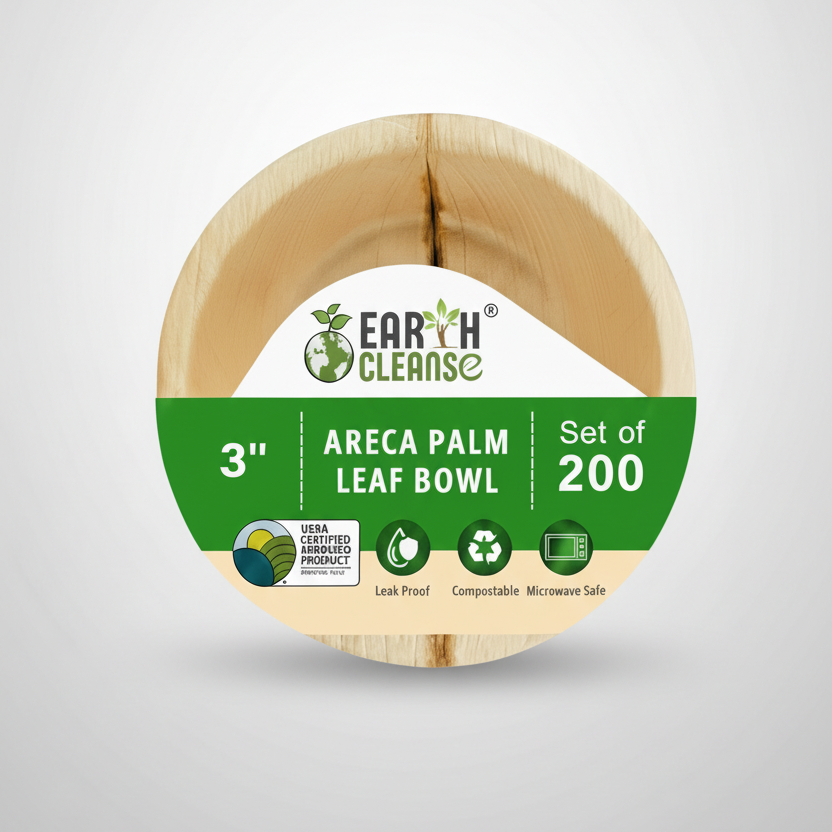 3 inchround Compostable Palm Leaf Bowls