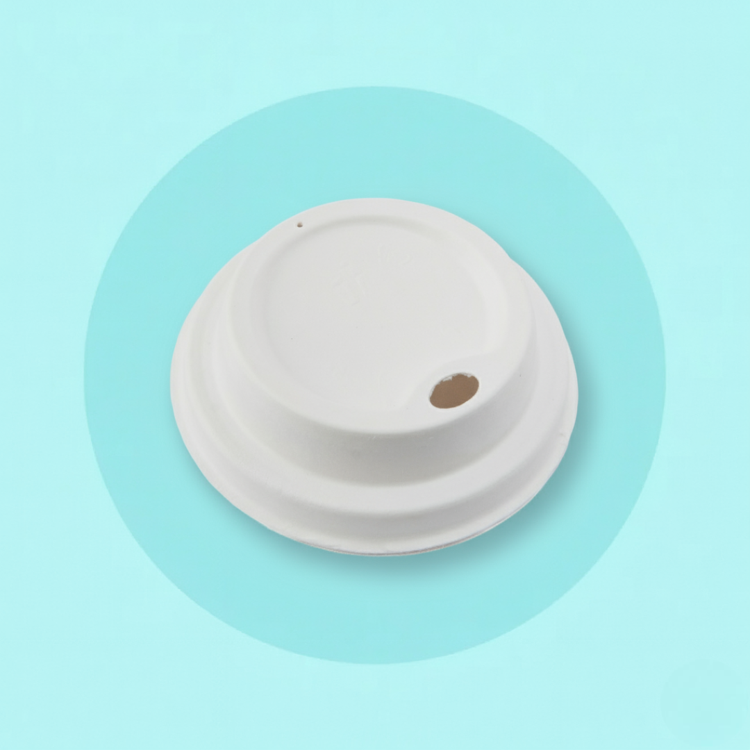 90 Mm Bagasse Sipper Lids (sutable 12 & 16 Oz Cups )