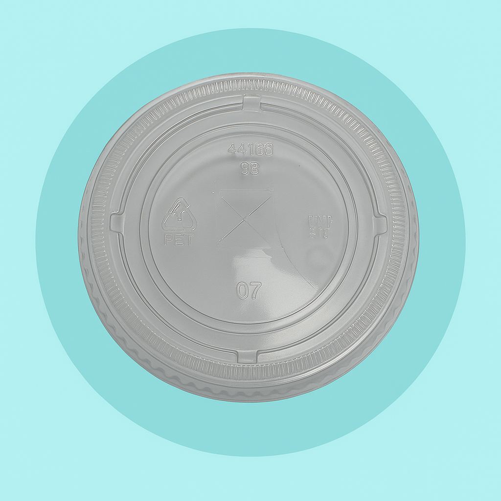 90 Mm Straw Cut Pet Lids (clear)(sutable 12 & 16 Oz Cups )