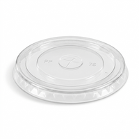98mm Clean Recyclable Virgin PET FLAT LIDS with straw slot for 12/16/20/24 Oz COLD CUPS