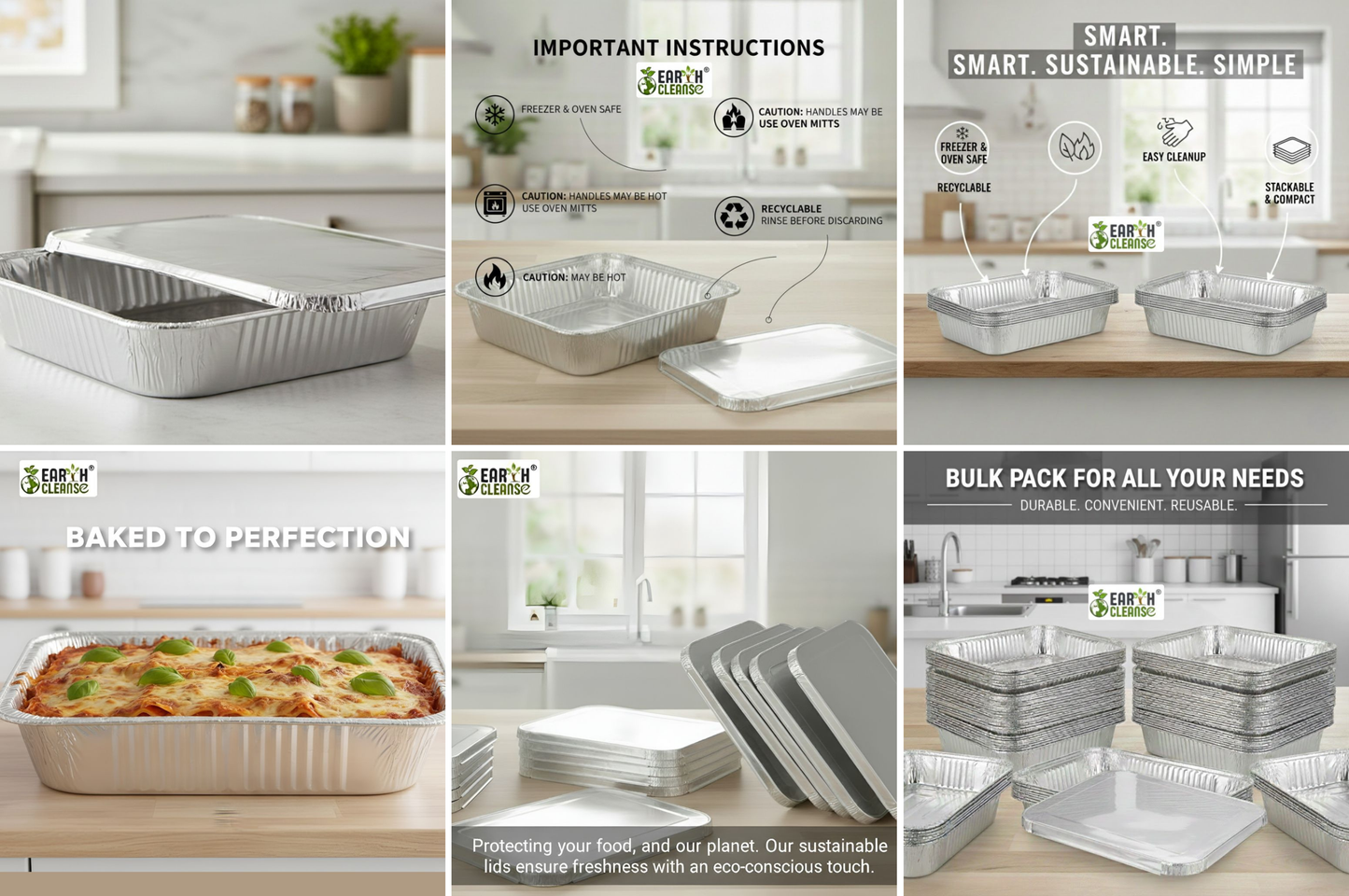 Recyclable Full Deep Heavy Duty Alluminium Foil Tray (20.7*12.8*3.2 Inch)