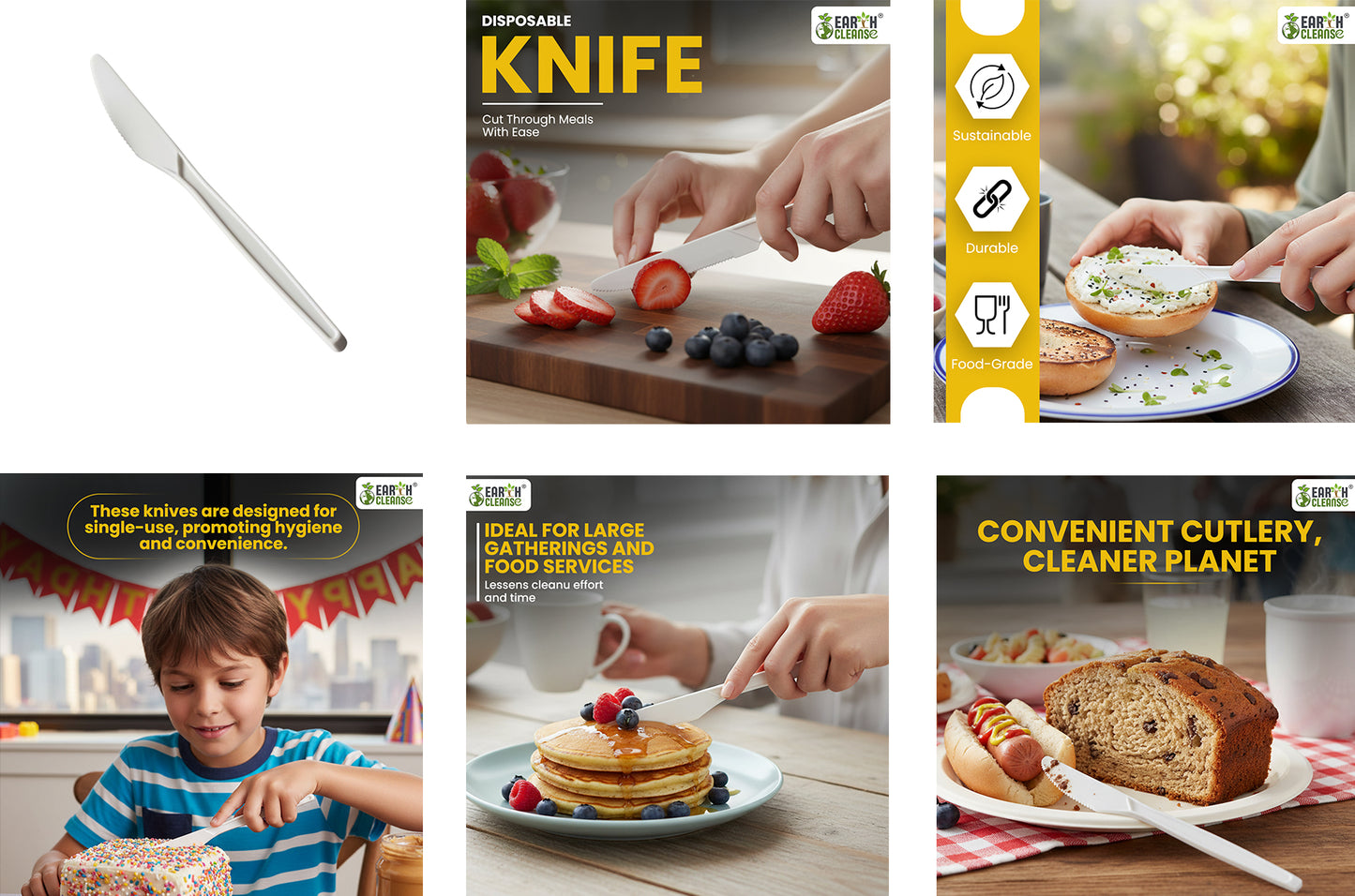 Compostable Cpla Heavy Duty White Knifes