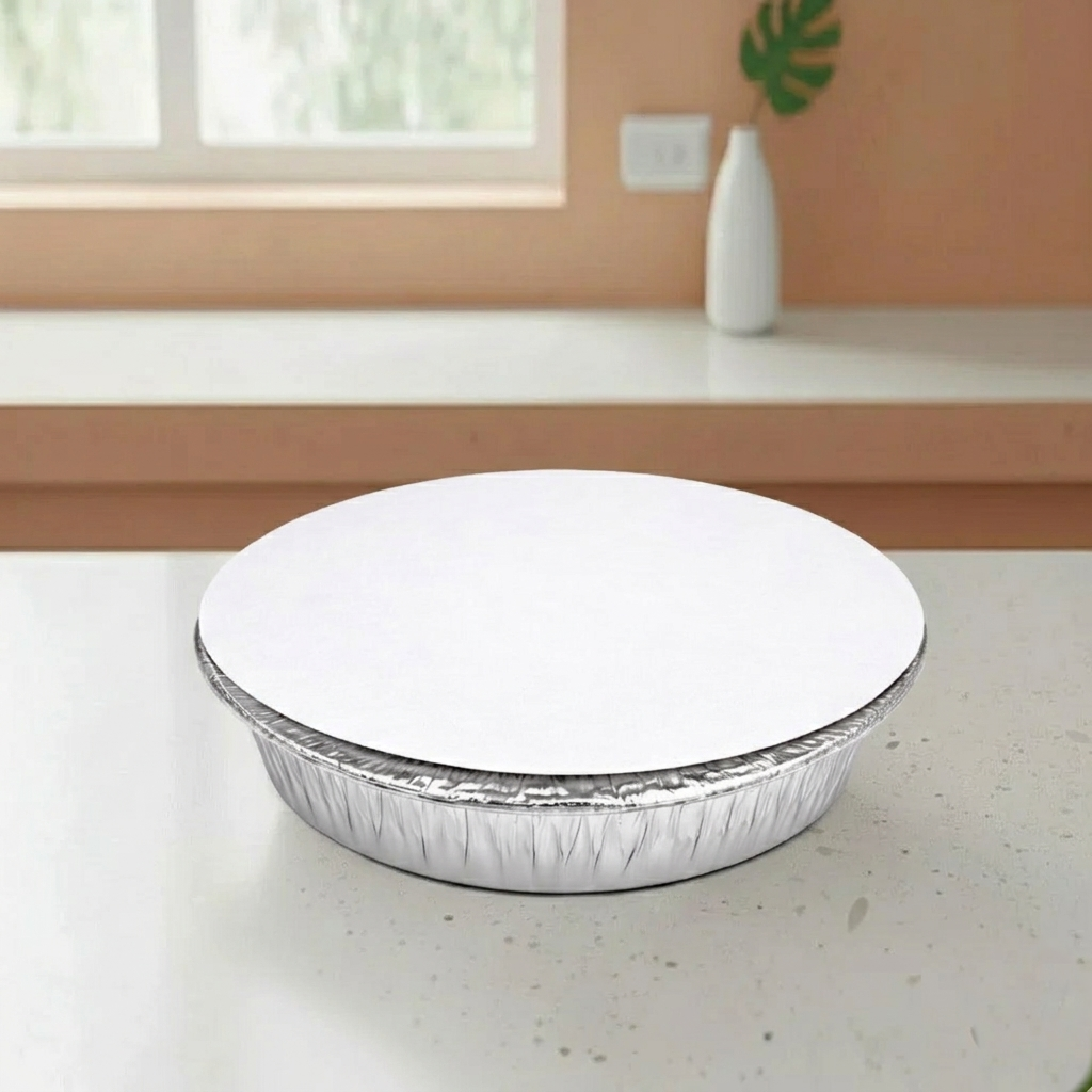 9" Round Aluminium Pan Paper Lids
