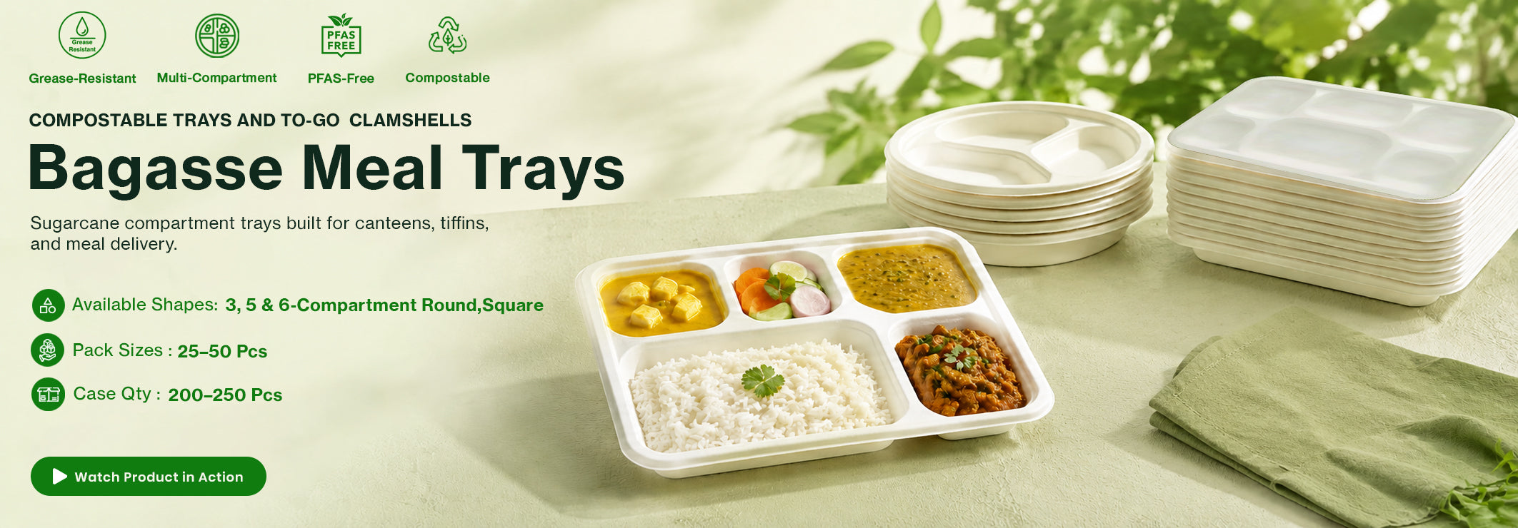 Bagasse Meal Trays