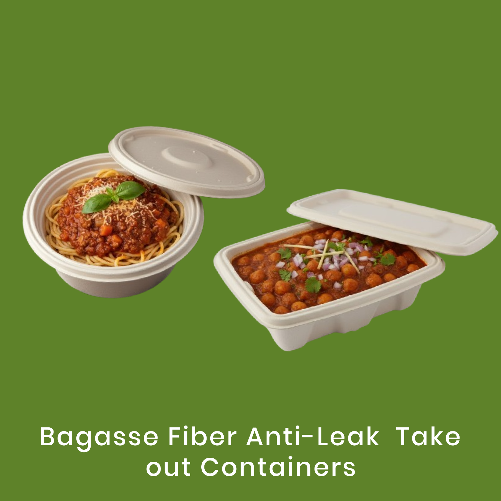Bagasse Fiber Anti-Leak Take out Containers