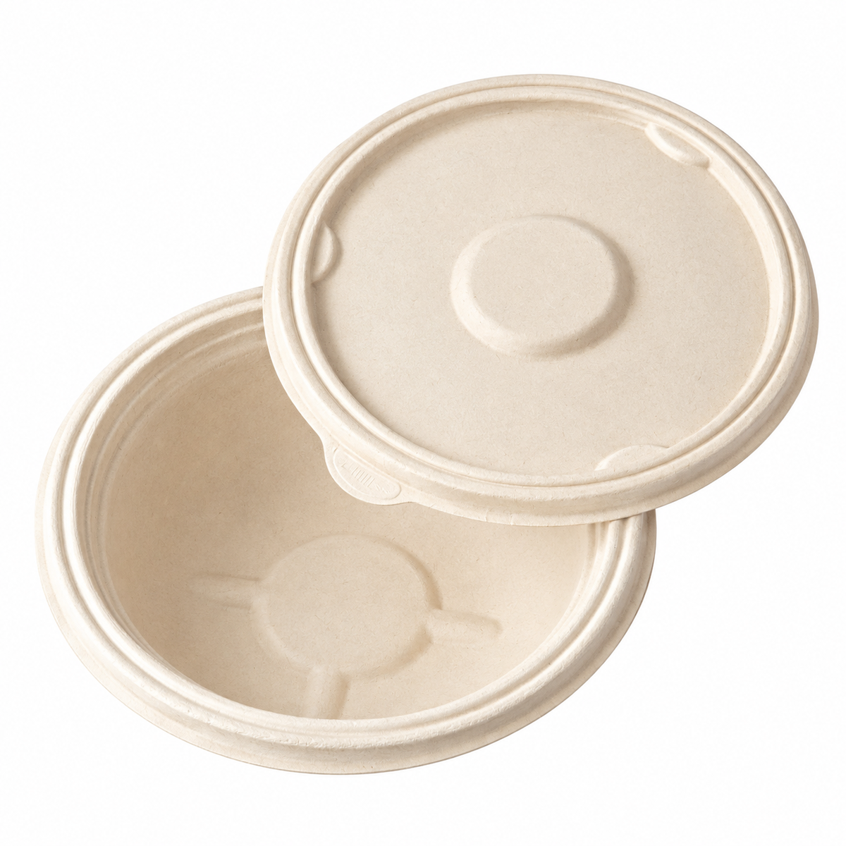 17 OZ Compostable Sugarcane Bagasse Round Leak Proof Takeout  Containers with lids