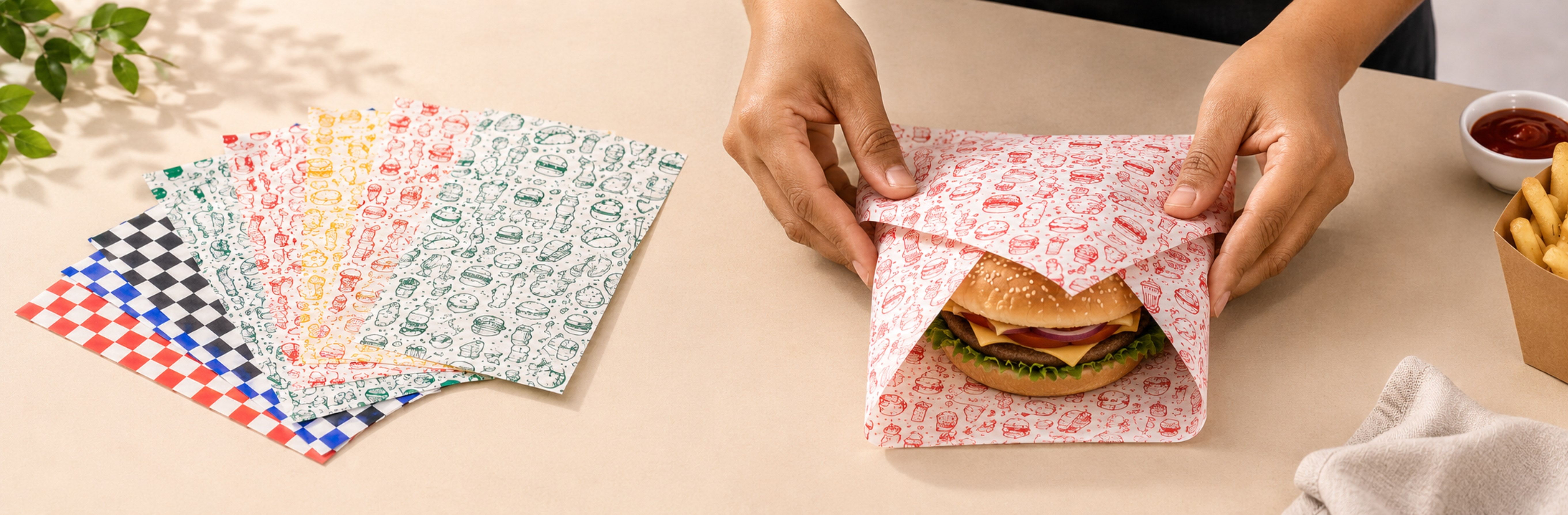 Oil And Grease Proof Deli Sandwich Wraps ( Plain & Printed )