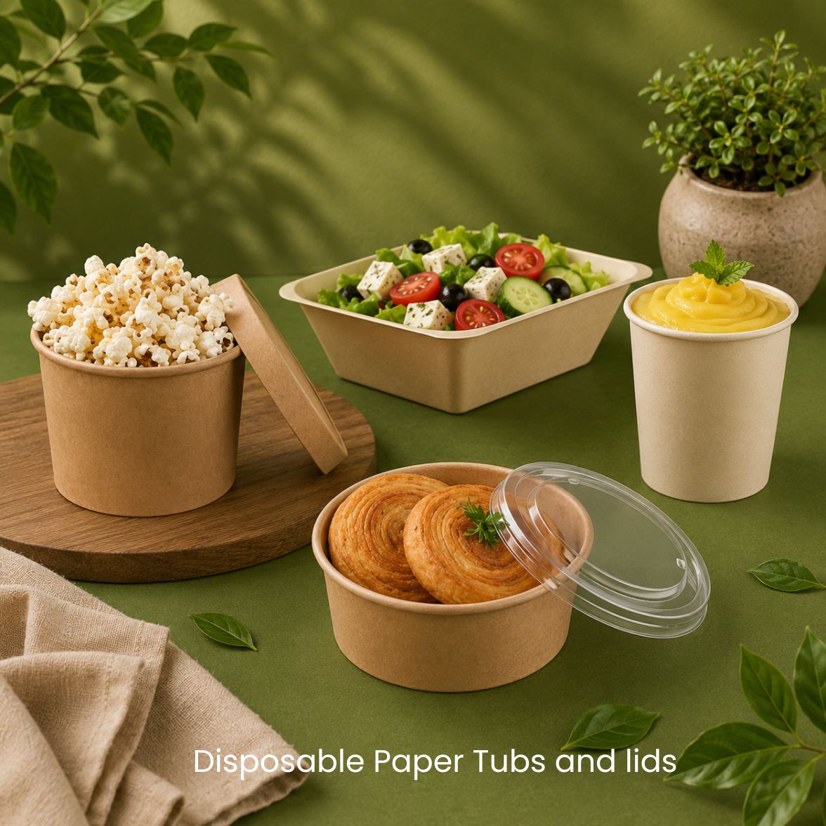 Disposable Paper Tubs and lids