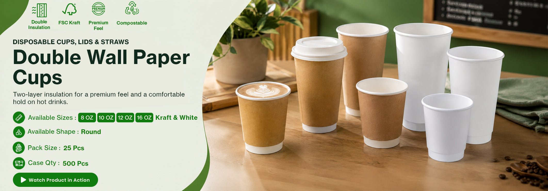 Double Wall Paper Cups ( Without Lids )