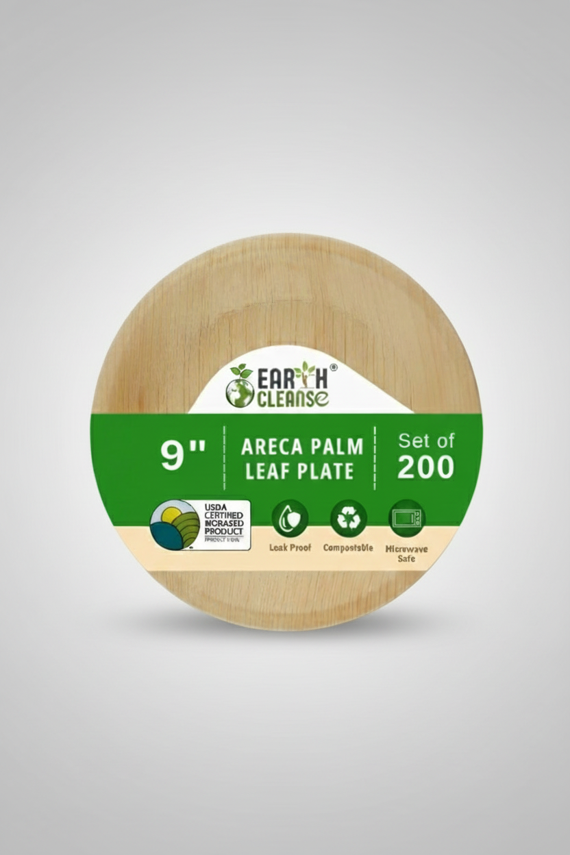 9 inchround Shallow Compostable Palm Leaf Plates
