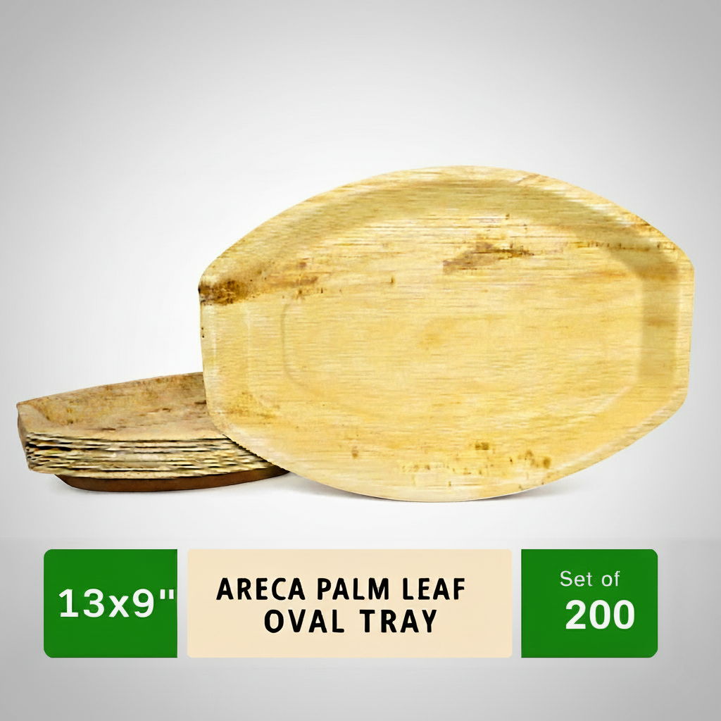 13*9 inch Oval Compostable Palm Leaf Trays