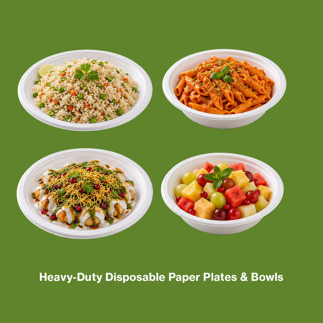 Heavy-Duty Disposable Paper Plates & Bowls