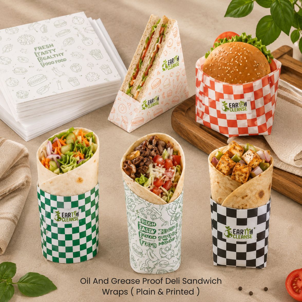 Oil And Grease Proof Deli Sandwich Wraps ( Plain & Printed )