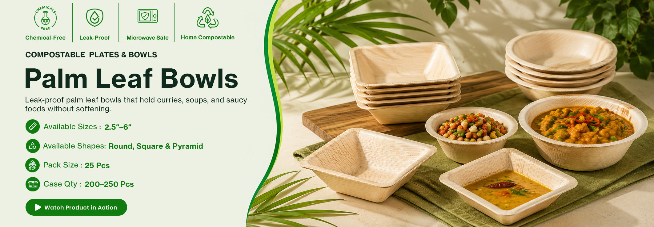Palm Leaf Bowls