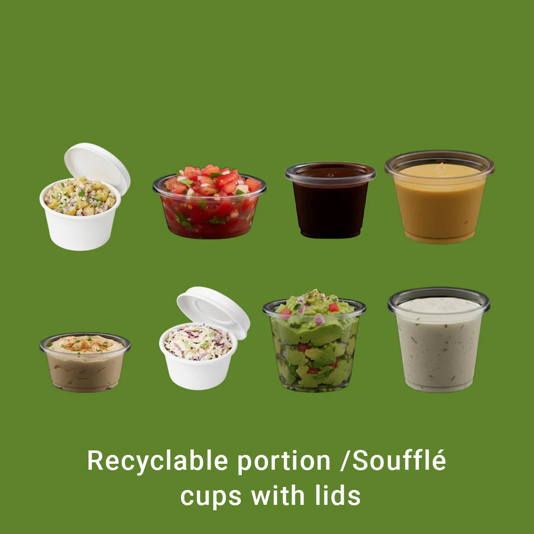 Recyclable portion /Soufflé cups with lids