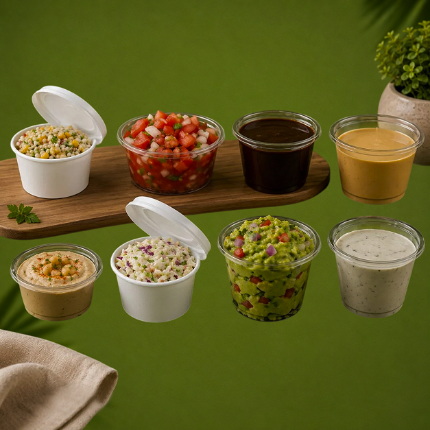 Recyclable Portion/Soufflé Cups With Lids
