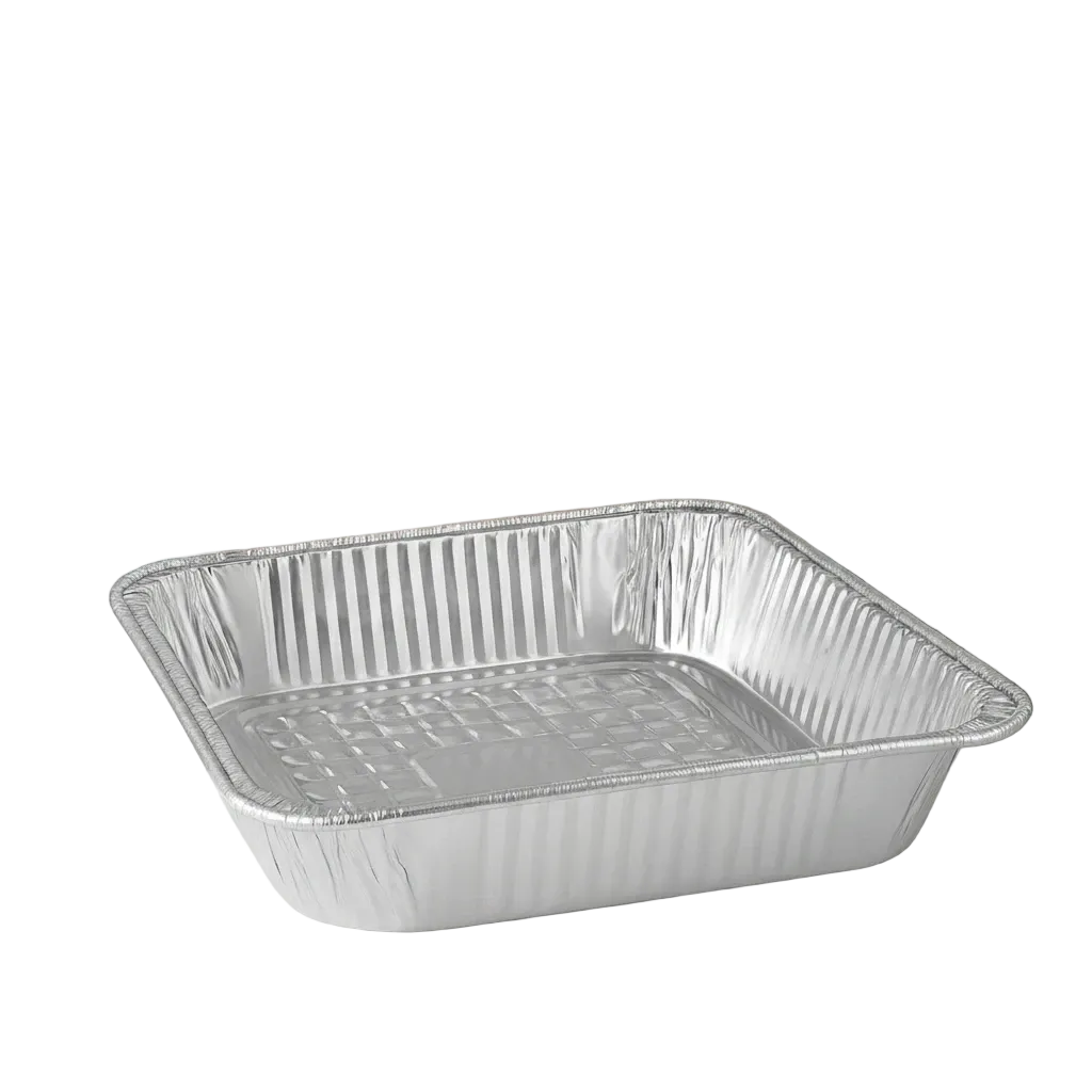 Recyclable Half Deep Heavy Duty Aluminum Foil Tray (12.4*10.5*2.5 Inch)