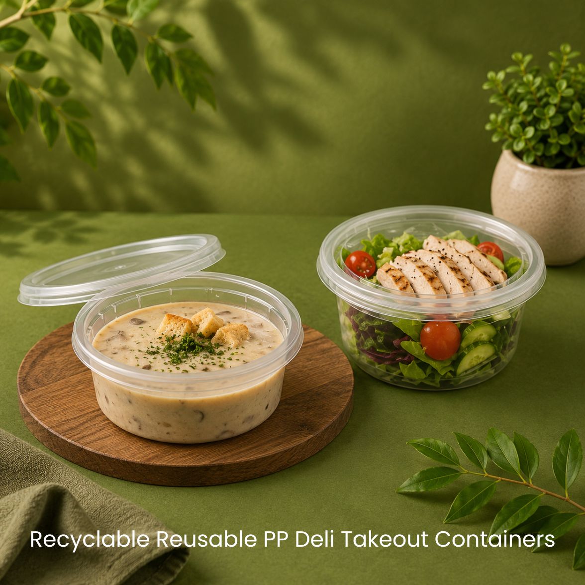 Recyclable Reusable PP Deli Takeout Containers