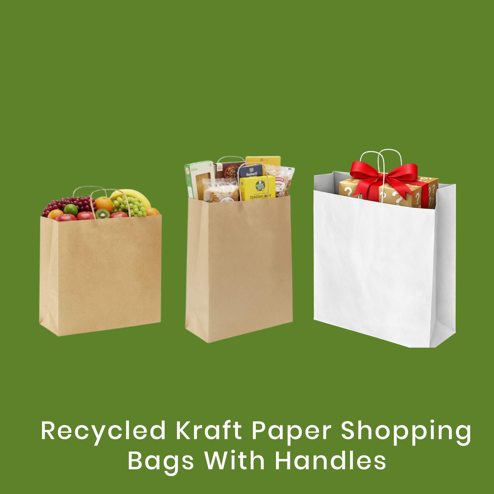 Recycled Kraft paper shopping bags With Handles