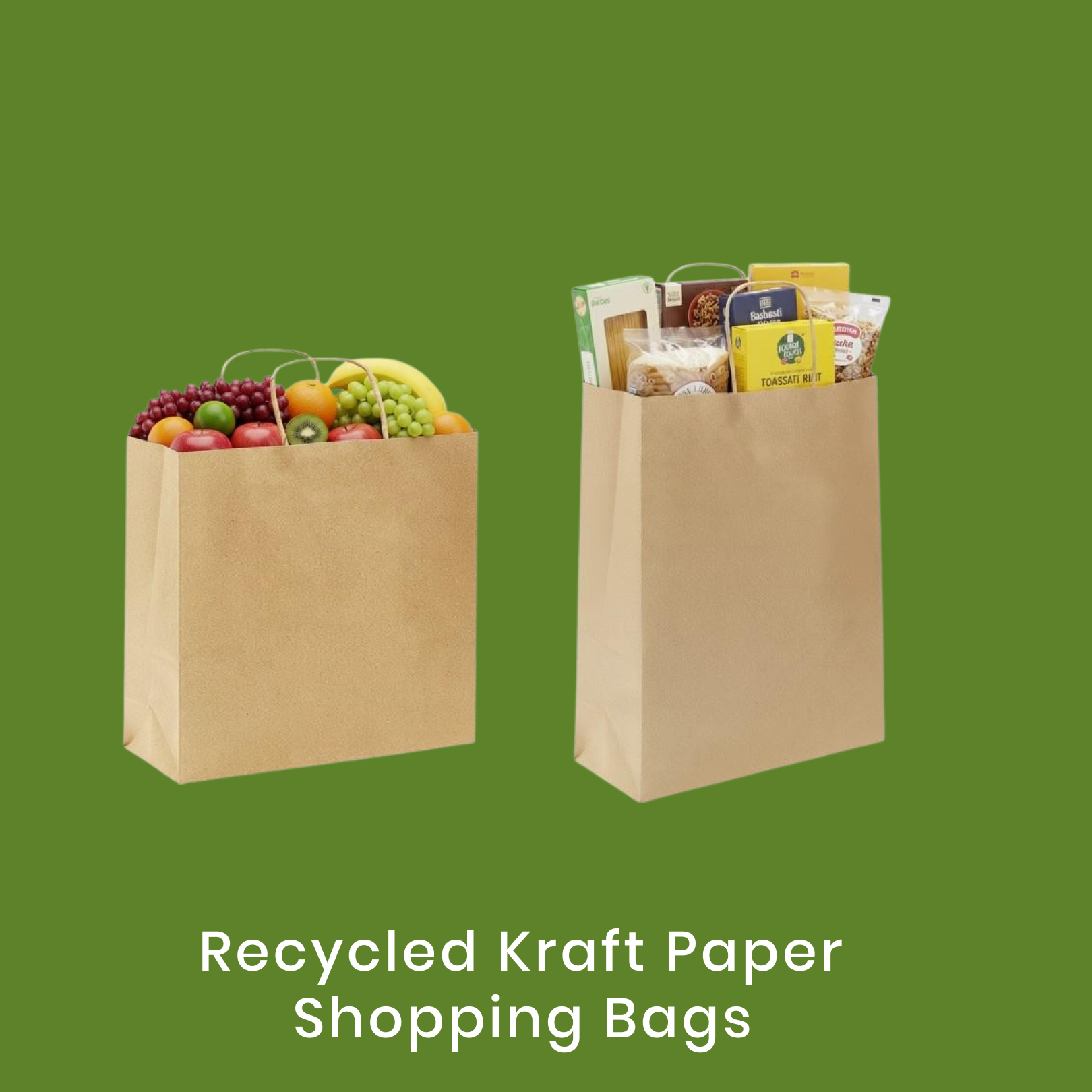 Recycled Kraft paper shopping bags