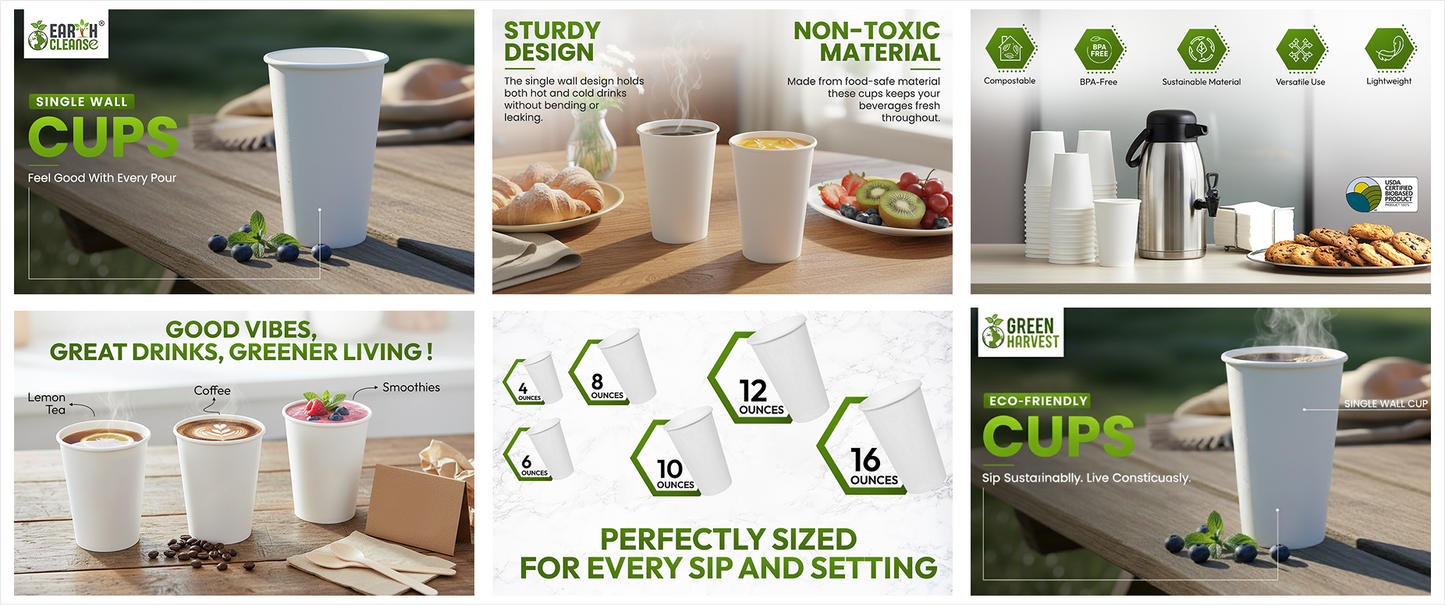 8 Oz Single Wall Cups