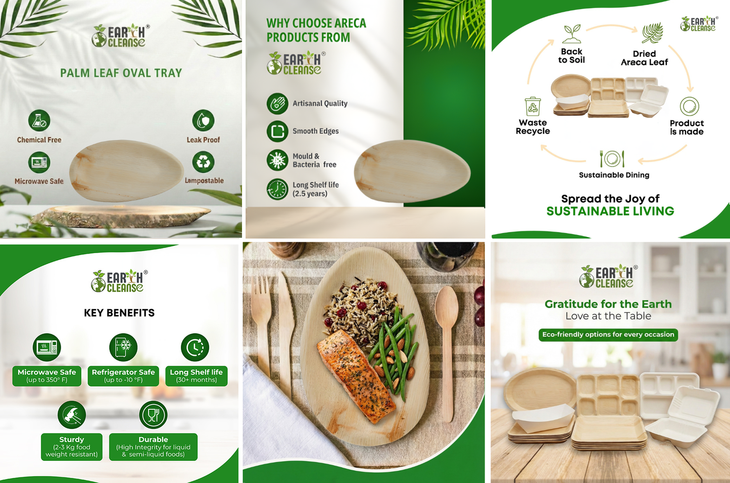 12*7" Oval Compostable Palm Leaf Trays