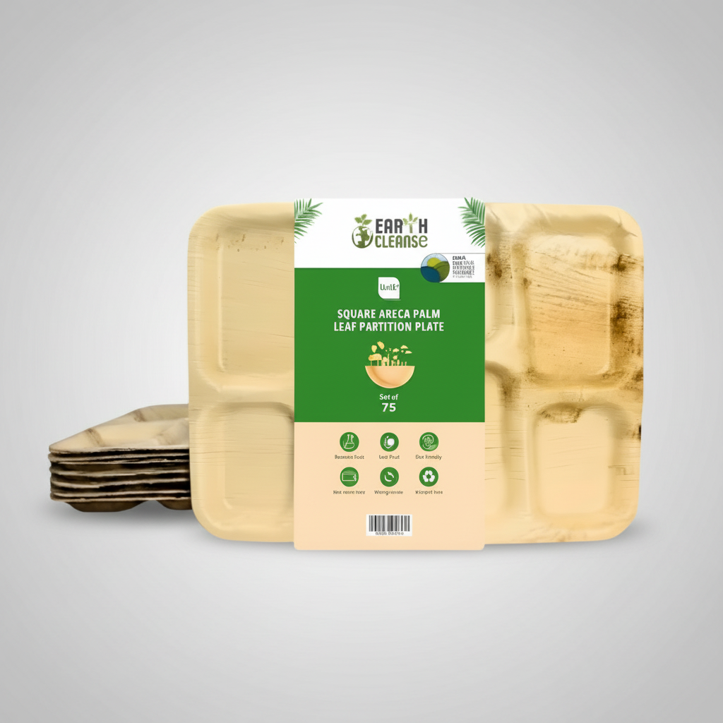 14*10  inch 6 Compartment Compostable Palm Leaf Trays