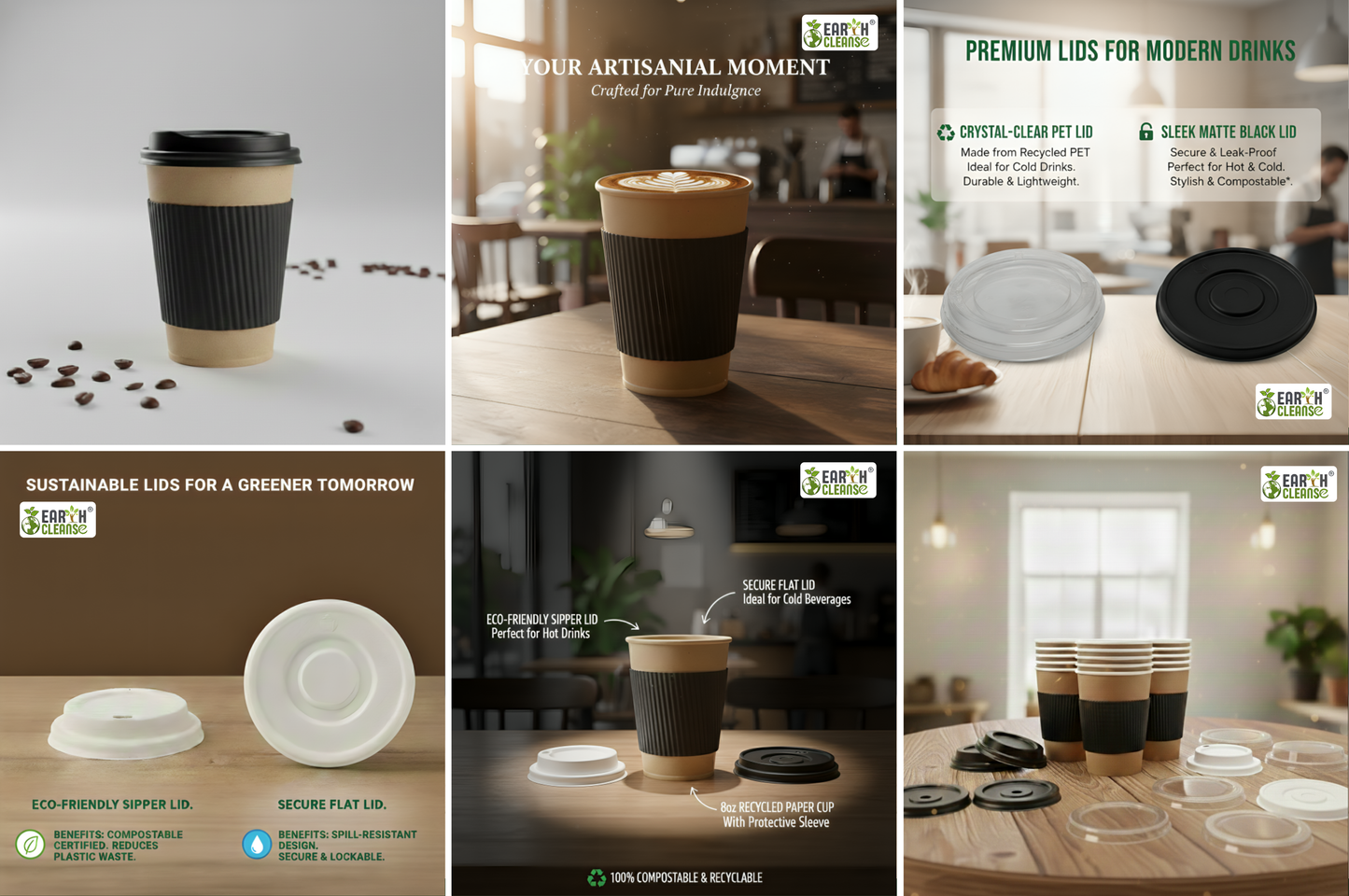 90 Mm Bagasse Straw Lids (Suitable 12 & 16 Oz Cups )