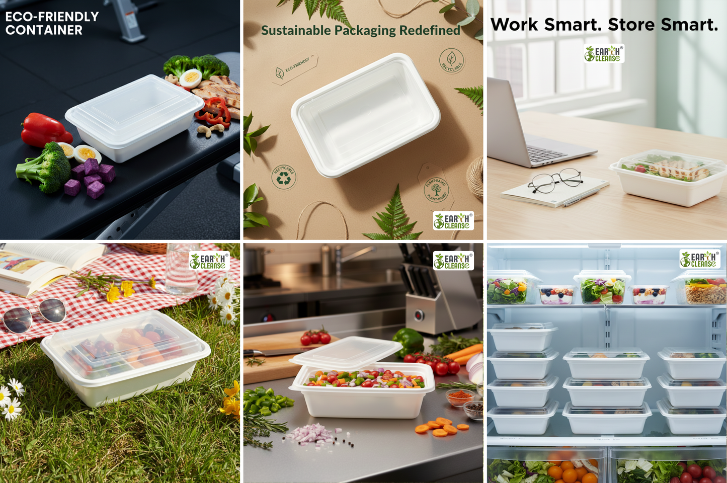 16 Oz Rectangle Takeout Containers With Lids (white Container & Transparent Lid)