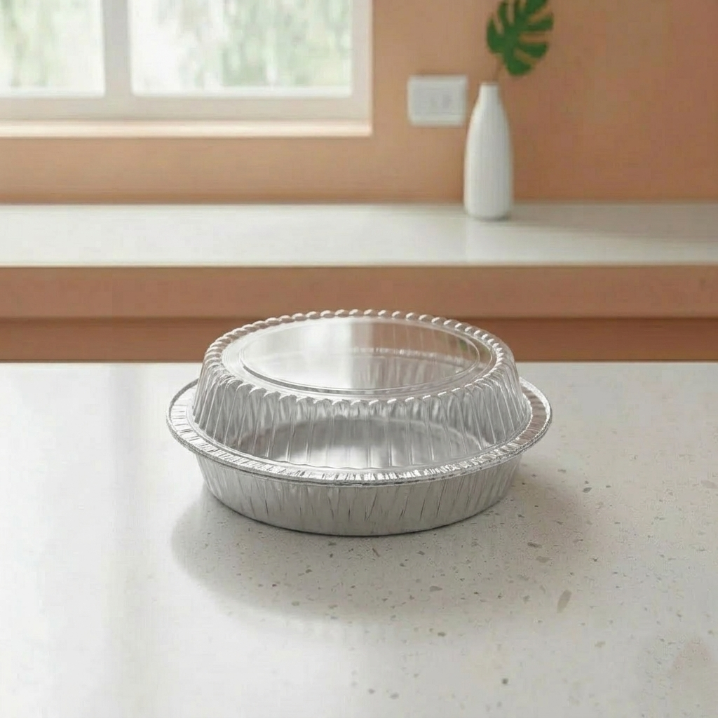 9" Round Aluminium Pan PS Lids