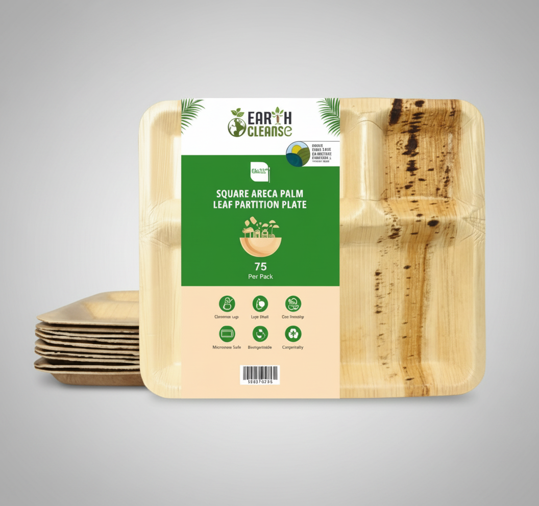 13*10  inch 5compartment Compostable Palm Leaf Trays